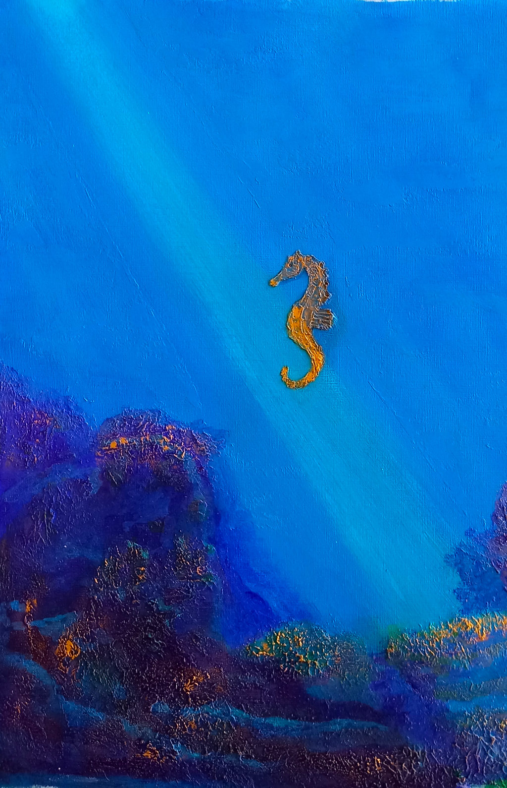 painting of a sea horse